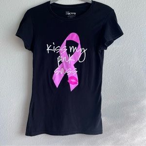 Kiss My Pink Sass breast cancer awareness pink ribbon tee